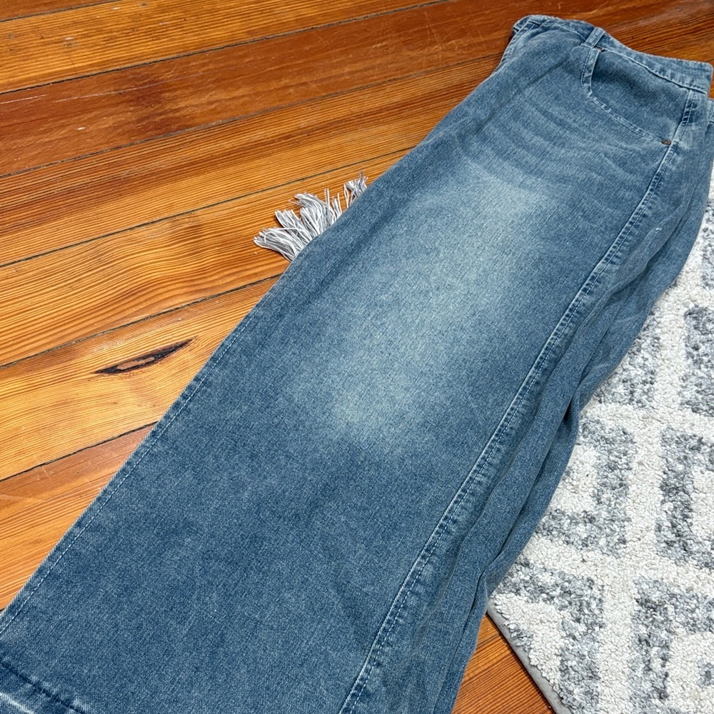 Blue Denim happily gray long skirt